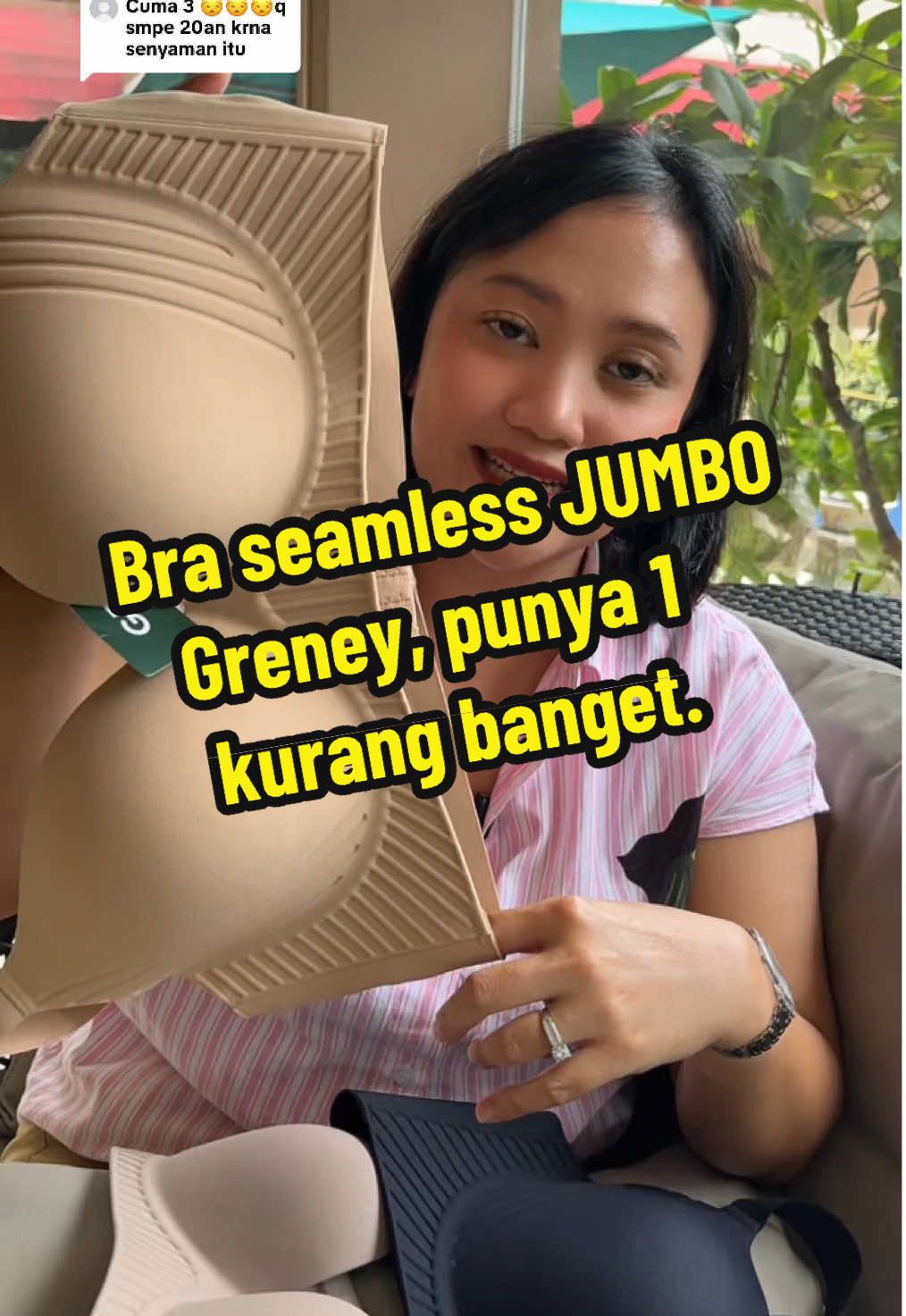 Replying to @Mama zahra sangking nyaman POL ya kak, gilaaa 20 loh sultan iniii #braseamless #greney #brajumbo #bigsize #bratanpakawat 