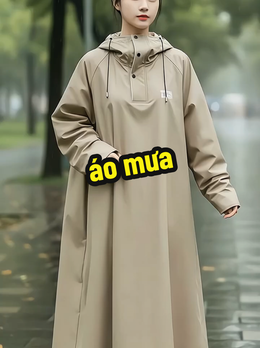 Mưa tầm tã mà vẫn khô ráo từ đầu đến chân 💧 Chiếc áo mưa xịn này đúng kiểu ‘bạn đồng hành’ mùa mưa bão luôn! #aomua #aomuachongtham #aomuadep #aomuacaoxe #aomuatiệnloi 