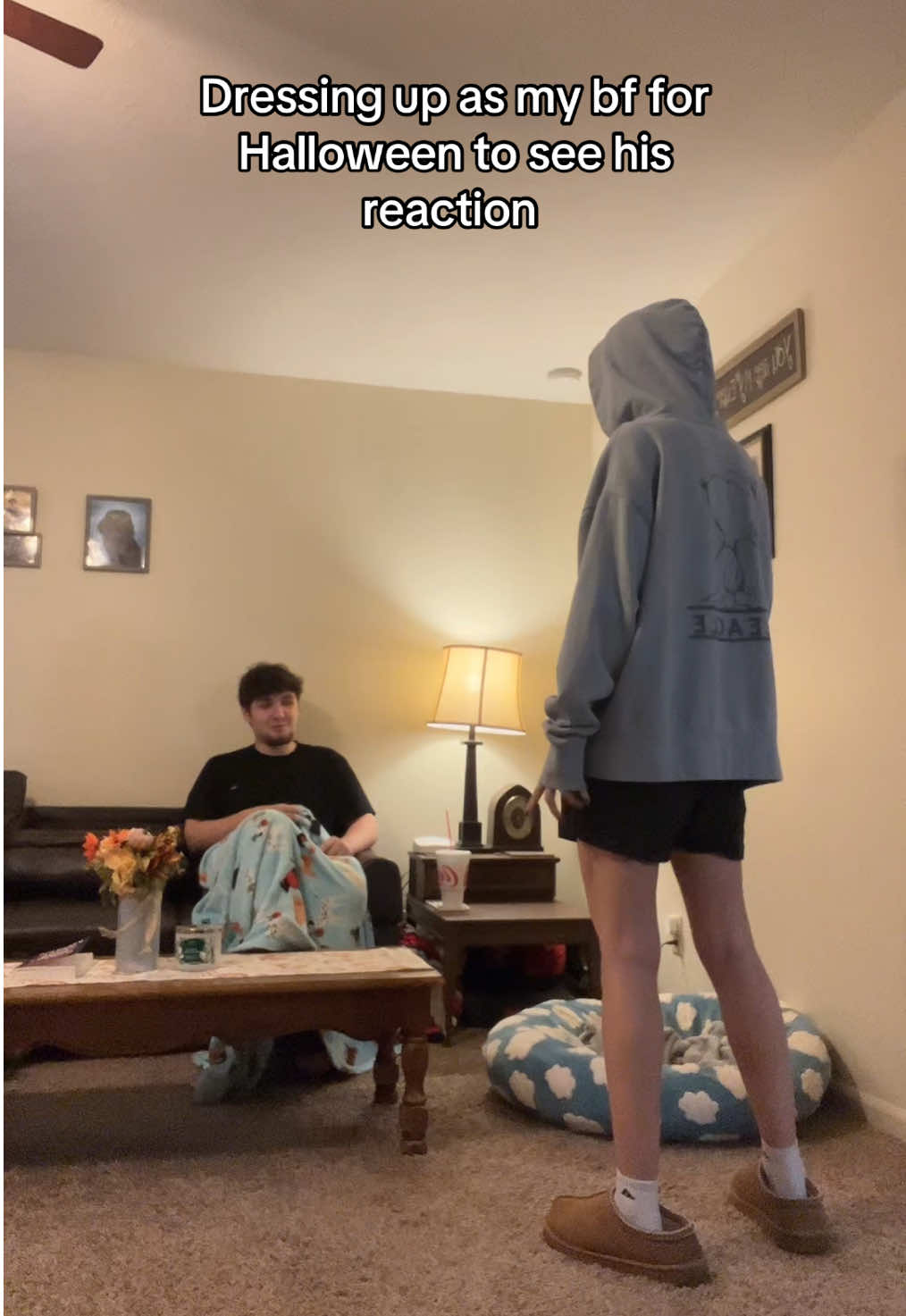 He had enough at the ending😭 #fyp #relationships #couplecomedy #couplepranks #halloween 