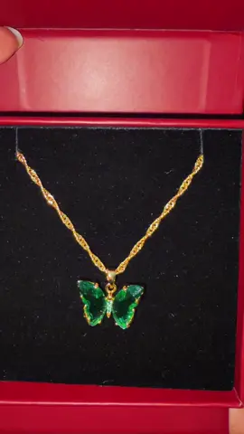 Yall know I had to get this butterfly necklace from @Christin Marie Studio in my favorite color 😍 the green is sooo beautiful 😩 #butterfly #green #jewelryunboxing  