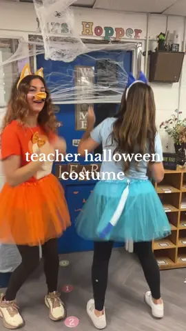 We had so much fun today, but man am I ready for bed!?!? #teachersoftiktok #teachertired #halloweenatschool #teachercostume #bingoandbluey💙🧡 