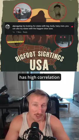 Exploring Big Foot Sightings PART 2 😎 Last time we compared big foot sightings to risk of psychosis per state. This time around we’ll compare it to the amount of tall people in each state! Let me know which variable we should explore next 🤔 #code #coding #Tech #learntocode #data