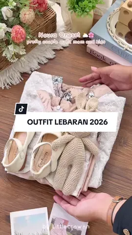 OUTFIT LEBARAN 2026 🥰❣️ mau pake yang simpel tapi tetep keliatan mewah dan elegan? ya pake oneset satu ini.. 😍🫵🏻 warna cream yang nggak norak dan soft banget 🫶🏻 🛒 Ready couple ibu dan anak usia 1-10 tahun, cek keranjang kuning! #fyp #littlecrownn #coupleibudananak #onesetcouple #onesetanak 