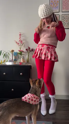 w my favorite berry of the bunch 🍓 #fyp #halloween #halloweencostume #strawberryshortcake #dog 