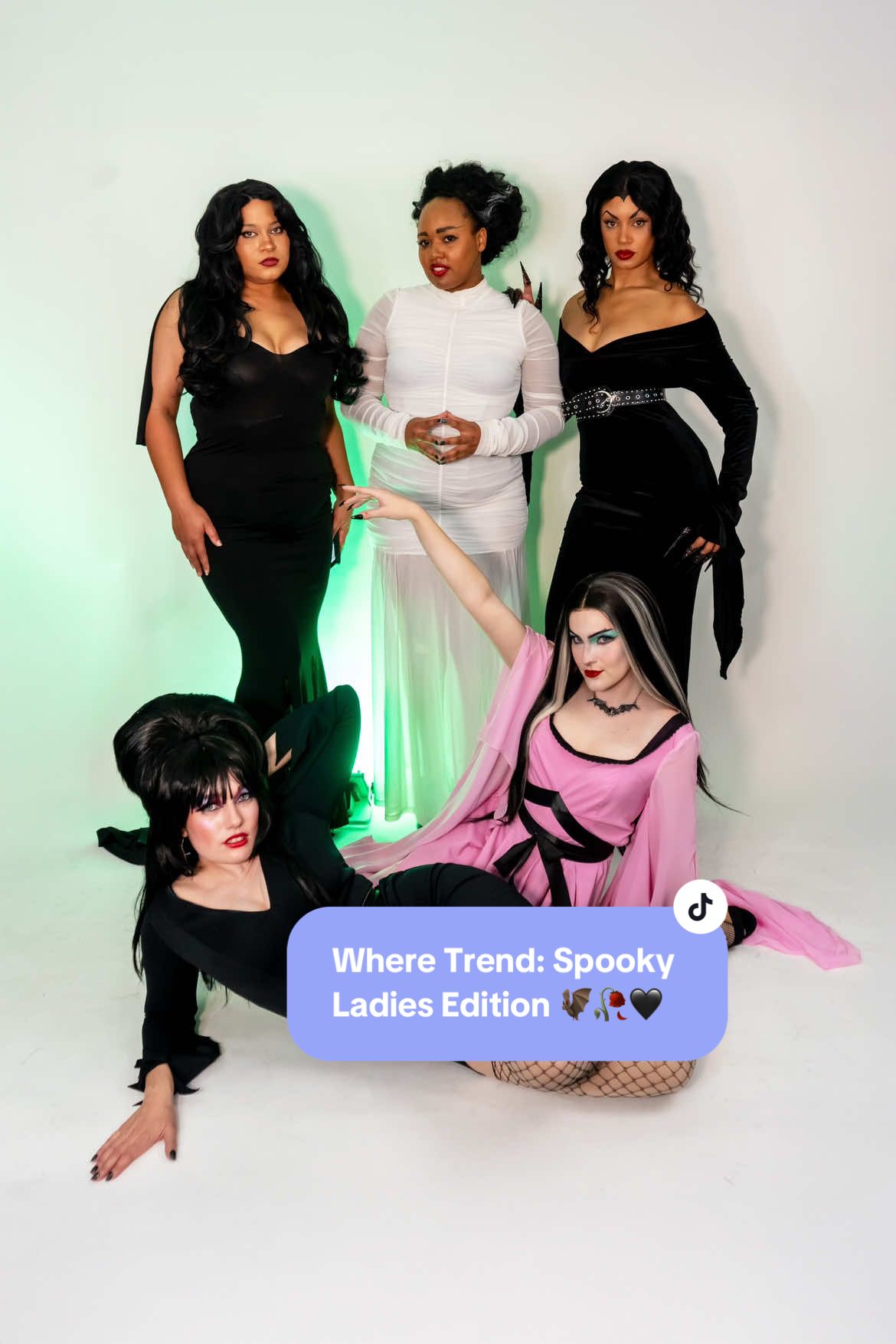 The Where Trend: Spooky Lady Edition 🖤☠️🥀 Elvira 🗡️: @kazthequeenofglitter  Lily Munster 💕: @reddd.sonja  Bride of Frankenstein 🧟‍♂️: @magicalblackgirlalia  Morticia Addams 🥀: @caoimhe  Vampira 🦇: @mayabrownee  #halloweencostumeideas #spookygirls #spookygirl #ghoulgang #halloweencosplay