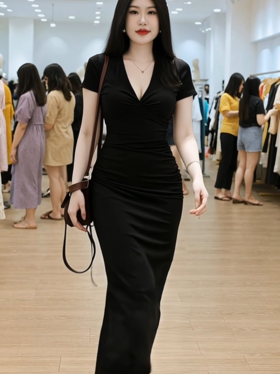 Váy body nhún eo – tôn dáng, che bụng cự đỉnh.. #vaybody #vaychebung #vaynhuneo #vaydangdai #vaythuncoGian 