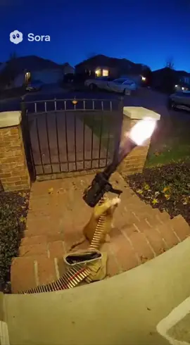 Cat Goes Full Chaos with a Gatling Gun at the Door – Owner Shuts It Down! 🐱🔫#CatWithGatlingGun #ChaoticKitty #OwnerStopsCat#For you 
