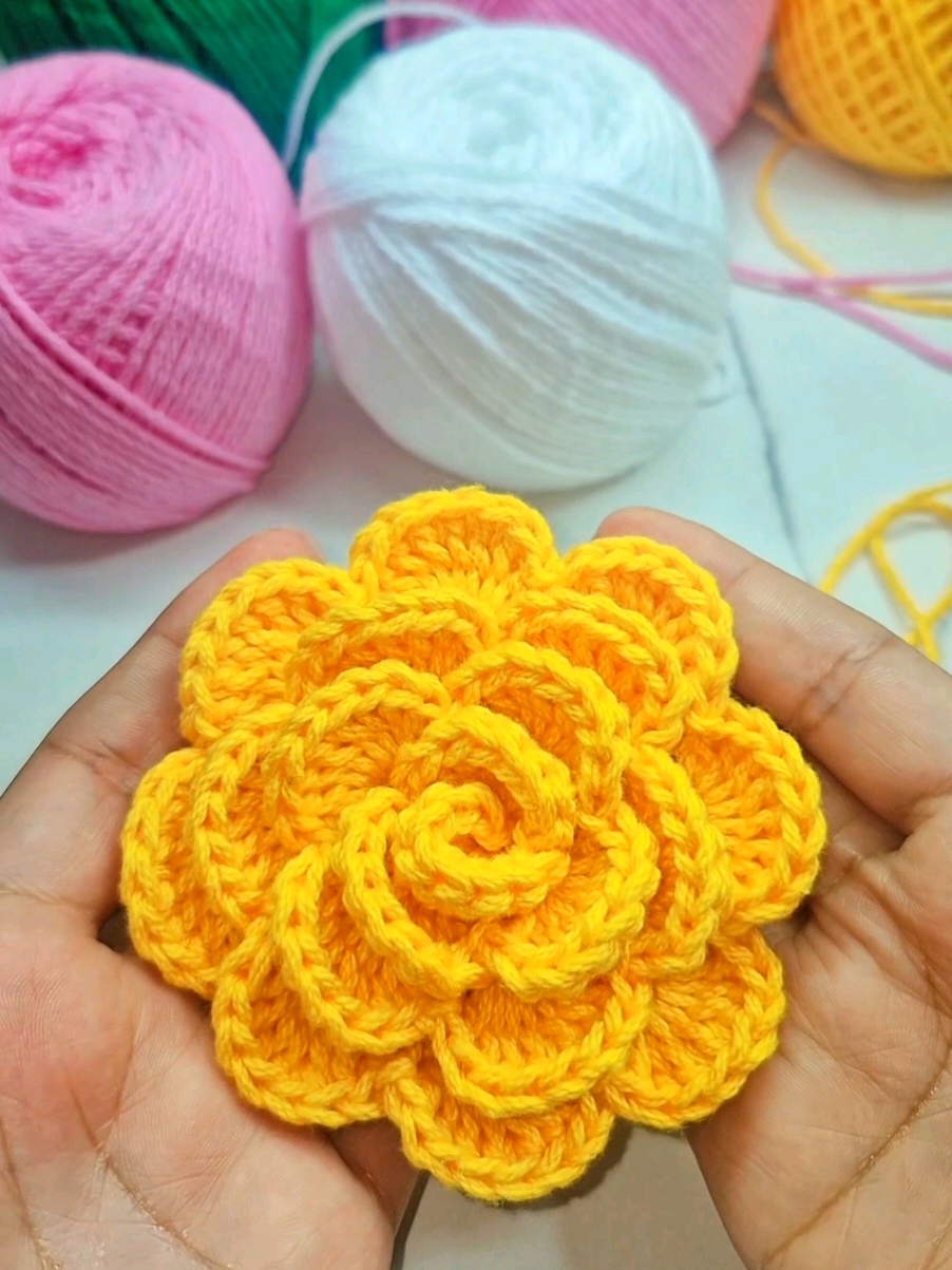 Rosa a crochet  #crochet #flowers #tejidos 