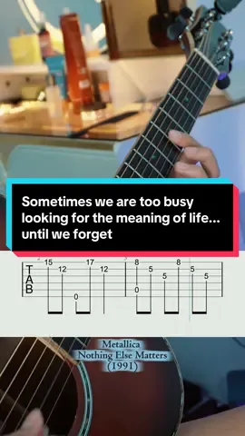 Sometimes we are too busy looking for the meaning of life... until we forget, what really matters is just feeling. Because in the end, nothing else matters.