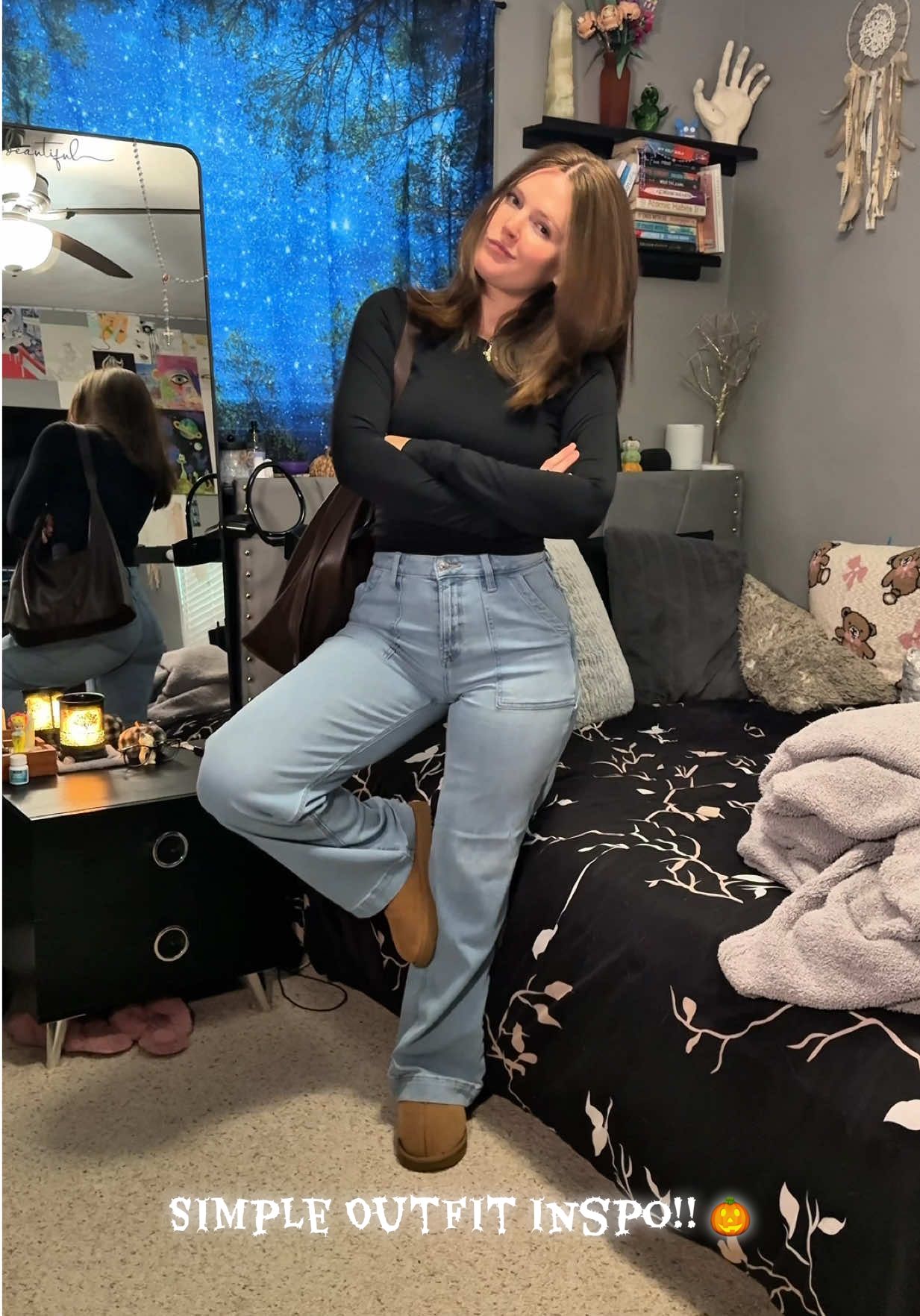 simple outfits are always a slayyy!! 🙂‍↕️🤏💗 can’t tell me otherwise!! |  #simpleoutfits #falloutfitinspo #basicoutfit #fypシ #longsleeve 