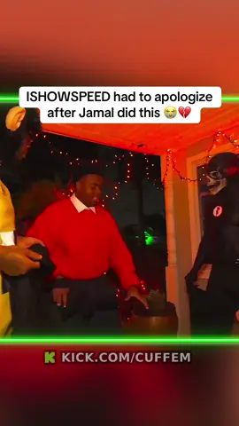 ISHOWSPEED had to apologize after Jamal did this 😭💔 #ishowspeed #speed #cuffem #fyp #halloween 