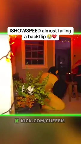 ISHOWSPEED almost failing a backflip 😭💔 #ishowspeed #speed #cuffem #fyp #halloween 