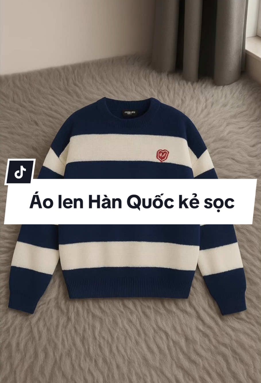 Áo len Hàn Quốc kẻ sọc thêu logo dày dặn cho mùa đông #thoitrangnamnu #myoutfit #macdepmoingay #aolen #aolenhanquoc 