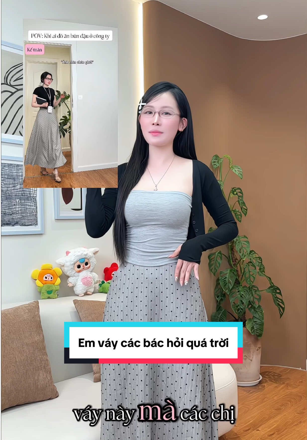 Em váy này mặc đi làm đi chơi đều xinh luôn mấy bác ơi #fashion #xuhuong #vaynuxinh #chanvaydai #chanvayxinh 