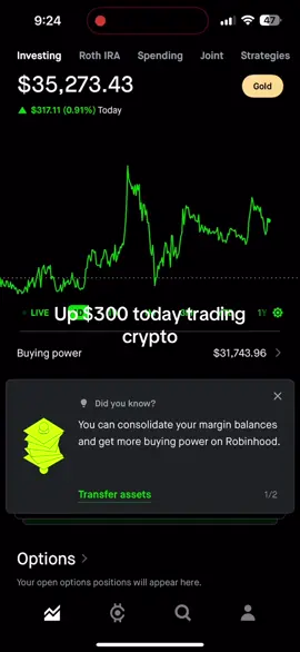 Trading crypto until a million #trading #swingtrading #optionstrading #robinhood 