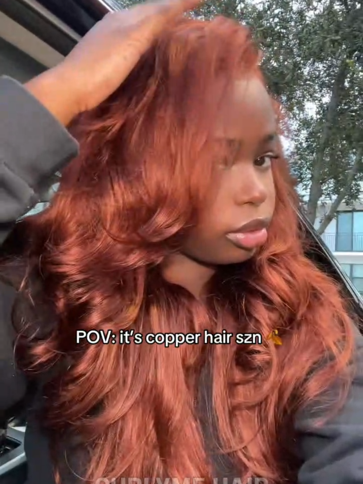 For the girls who love color but not the damage 👀This color is insane & the density? chef’s kiss😍💋 #haircolor #hairtok #bodywavewig #gluelesswig #viral #wigstok #curlymehair #naturalhair #naturalwig #curlywig #gluelesswig #wiginstall