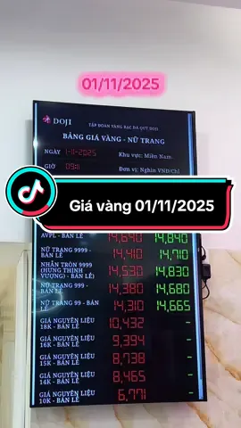 #DOJI cập nhật giá vàng đầu tháng 01-11-2025  Tăng nhẹ  #xuhuong #giavang #dojigovap #vang9999 