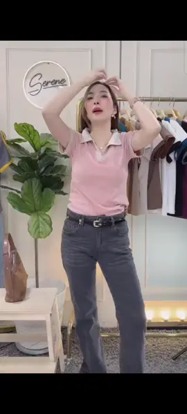 เสื้อยืดแขนสั้นคอปก#สนใจจิ้มตะกร้าเหลืองในคลิปได้เลยค่ะ 