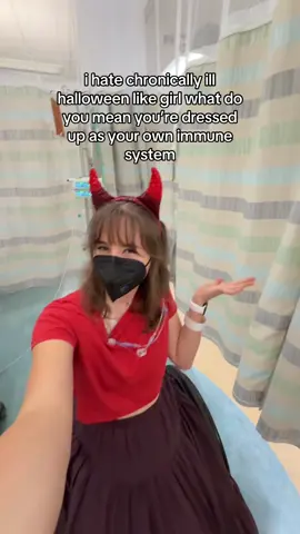 biblically accurate costume of my white blood cells btw #autoimmunedisease #autoinflammatorydisease #chronicillness #halloween #disability 