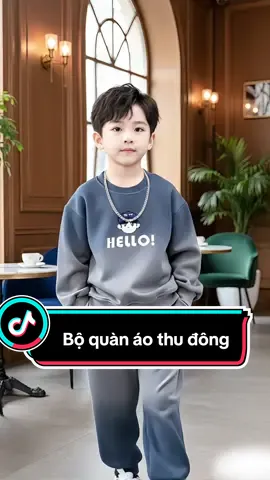 Bộ quần áo nỉ thu đông cực chất cho bé#thoitrangtreem #quanaoni #xuhuongtiktok 
