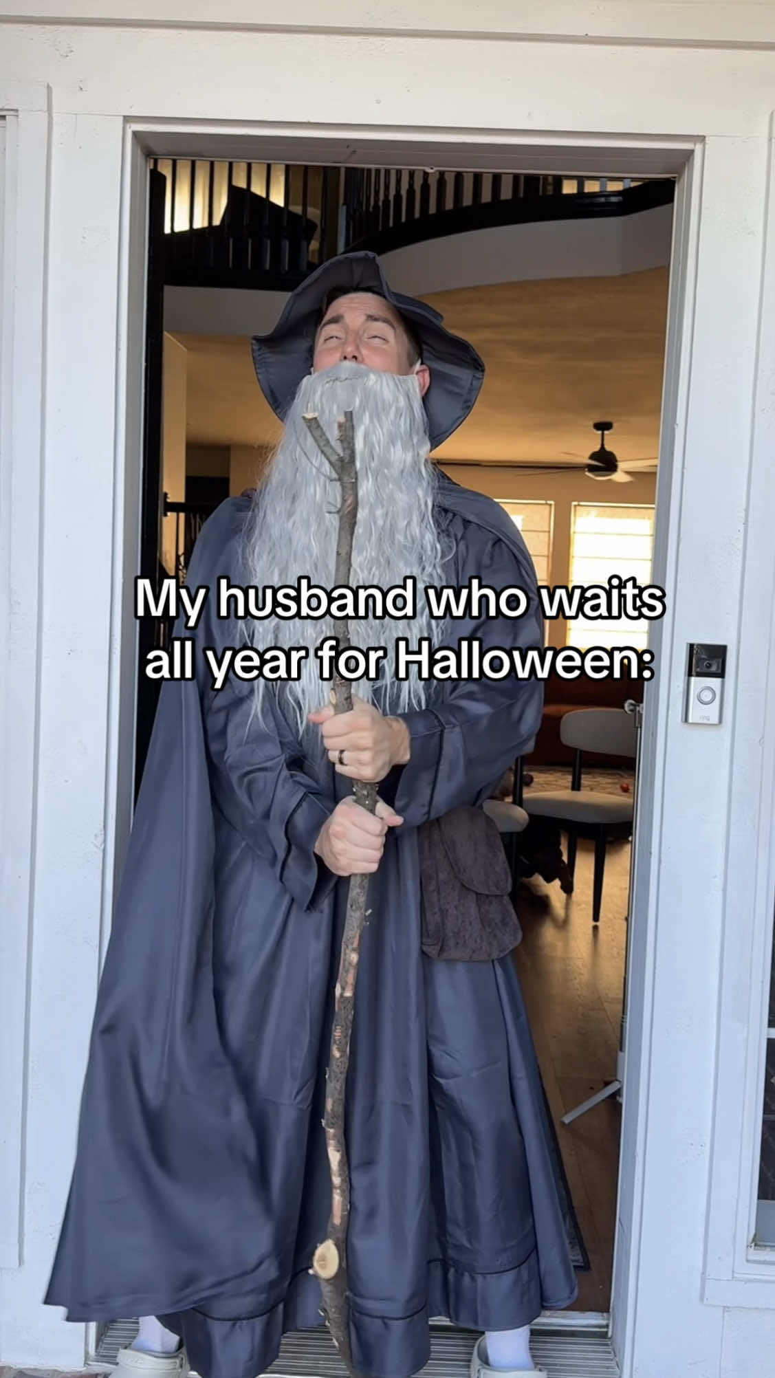 He went full dad mode this year 🤣 #couple #marriedlife #halloween #couplecomedy #noahandlori 