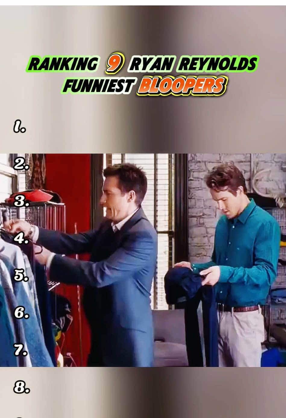 Ranking 9 Ryan Reynolds Funniest Bloopers.#blooper #movie #RyanReynolds