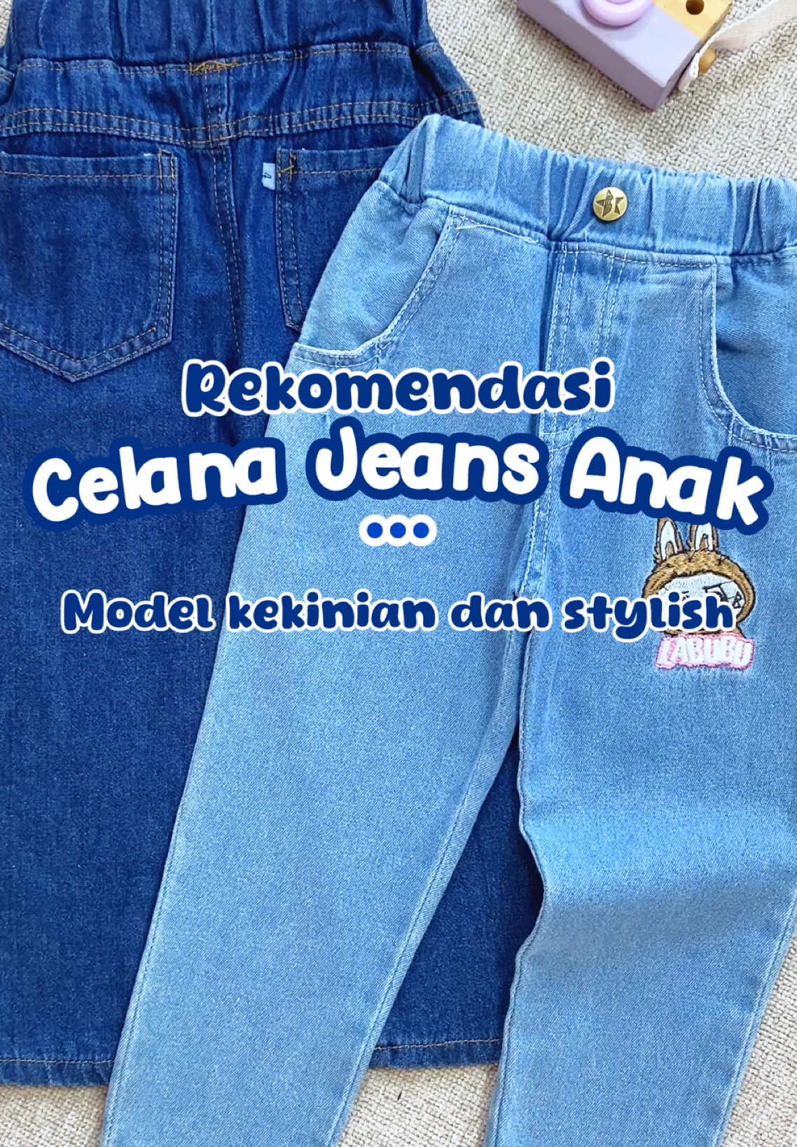 Celana anak cewek lucu jeans bordir labubu, super gemes motif labubu nya😍 #celanajeansanak #celanaanak #jeansanak #jeansanakperempuan #celanaanakperempuan 