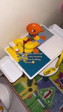 May new table and chair na si baby may kasama narin yan na building blocks🥰 #tableandchairssetkids 
