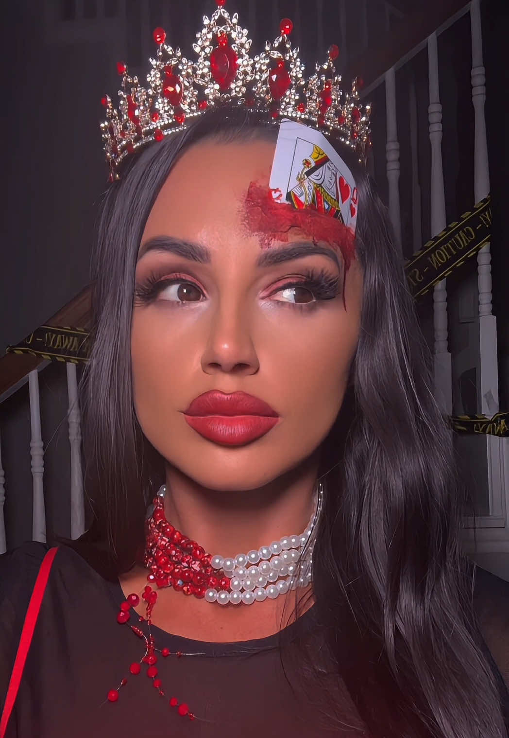 🥀🥀🥀 #aliceinwonderland #halloween #sfxmakeup #queenofhearts #makeup