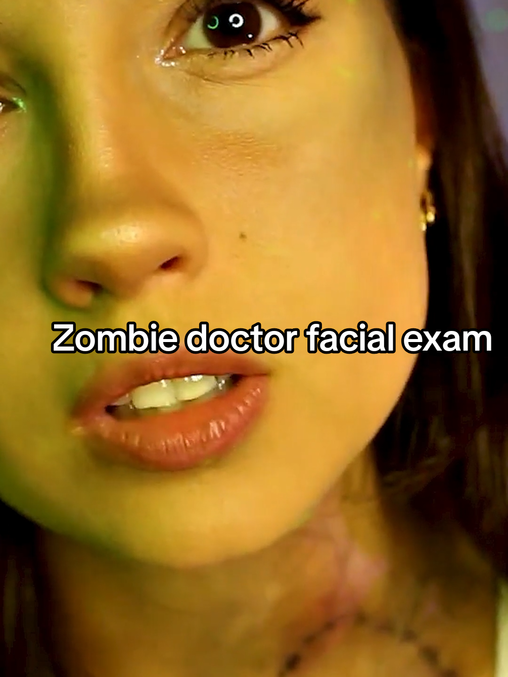 Zombie doctor facial exam ASMR (Creator: Cait ASMR) #fyp #asmr #asmrsounds #caitasmr #halloween 