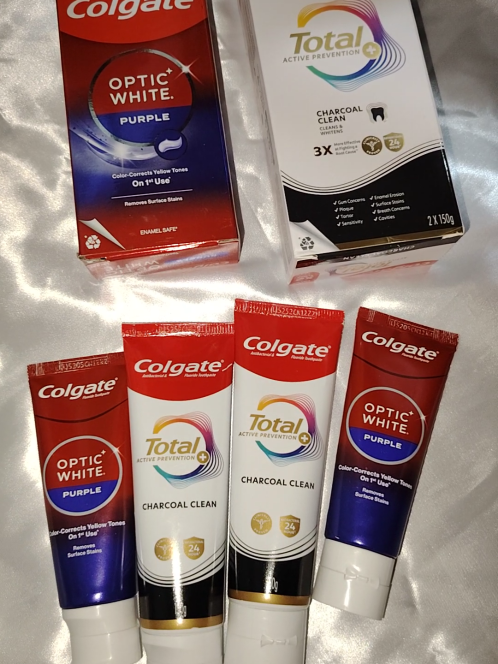 Buy 2 Colgate Optic White Purple and get 2 Colgate Total Charcoal Clean for free! 💗 #colgate #buy2free2 #toothpaste #buy1take1 #buy2take2 