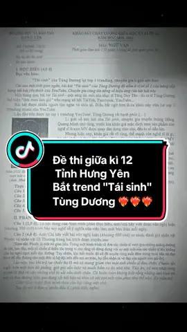 ✨ Đề khảo sát Ngữ văn 12 – Sở GD&ĐT Hưng Yên “chơi lớn” khi đưa ngay TÁI SINH vào phần Đọc hiểu! Trend không chỉ để nghe… mà còn để phân tích nữa chứ 😎🔥 Học văn chưa bao giờ “bắt trend” như hôm nay! #ThiKhaoSat12 #thigiuaki #hocvanchitam #NguVan12 #TaiSinh