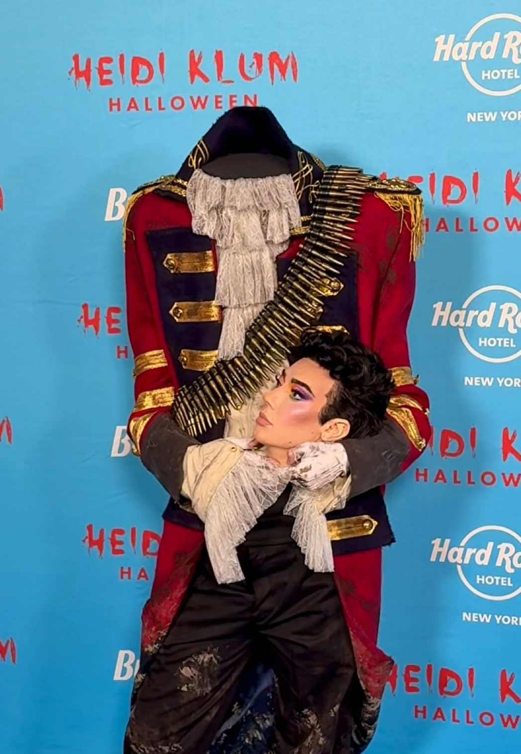 James Charles turns heads on the red carpet at Heidi Klum’s Halloween Celebration in New York City.