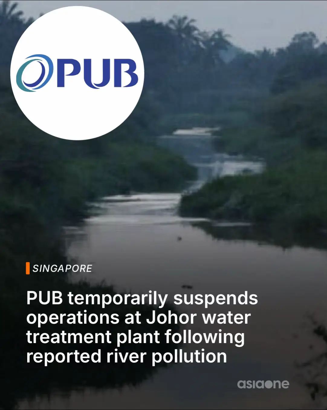 Damage to the “bund silt pond” due to upstream dredging has caused silt to flow into Johor River. PUB has since temporarily suspended operations at its Johor River Waterworks treatment plant.  #sgnews #Singapore #Water #River #Malaysia  