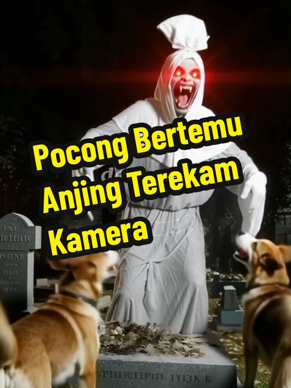 Pocong Bertemu Anjing Terekam Kamera #pocong #hantu #bodoamat #kuntilanak #fyp 