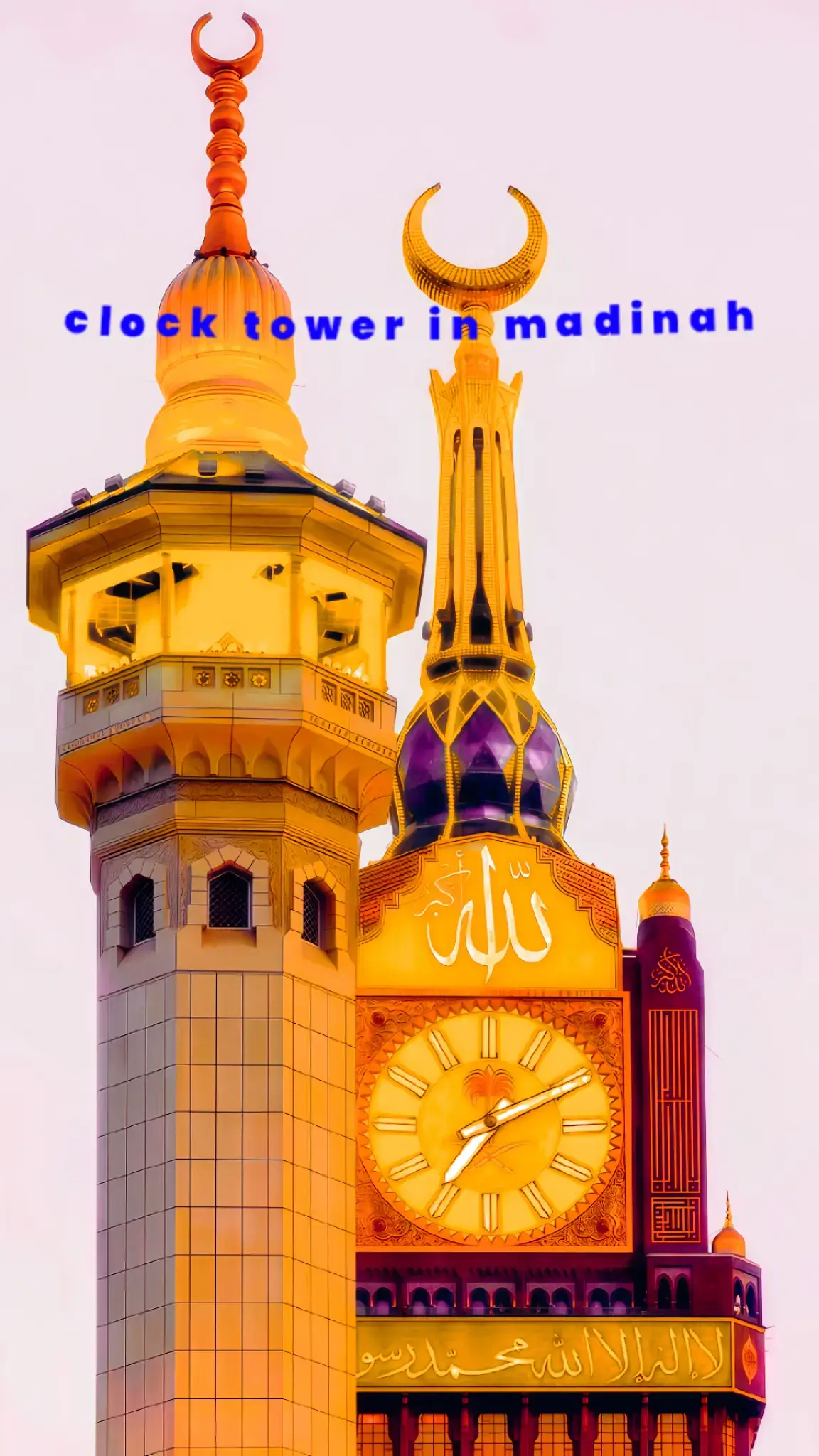 clock tower in madinah 🕌🕋  A breathtaking view of the Golden Door of Masjid an-Nabawi in Madinah, surrounded by elegant floral decorations. The door shines in radiant gold, with intricate Arabic calligraphy engraved on it. Around the door, tall curtains made of white and pink roses form a graceful arch. In front, a circular floral arrangement of white, pink, and purple roses encircles a golden vase placed at the center. The marble floor reflects the warm sunlight, creating a peaceful and spiritual ambiance. Ultra-realistic, 8K, high detail, soft natural light, Islamic architecture, holy atmosphere, serene and majestic composition.#foryoupage  #Makkah #Madinah #clock  #foruyou     Madina, also known as Al-Madina Al-Munawwarah, is a sacred city in Saudi Arabia and a top Madina, also known as Al-Madina Al-Munawwarah, is a sacred city in Saudi Arabia and a top destination for Islamic pilgrimage. Famous for the Prophet`s Mosque (Al-Masjid an-Nabawi), Madina holds immense religious and historical importance in Islam. Pilgrims from around the world visit Madina during hajj and umrah to experience its peaceful atmosphere and visit landmarks like Quba Mosque, Qiblatain Mosque, and Mount Uhud. With its rich Islamic heritage, spiritual ambiance, and modern amenities, Madina is a must-visit city for Muslim travelers. Plan your trip to Madina for a deeply spiritual and culturally enriching experience.