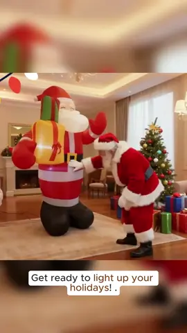 7.6ft Giant Santa Claus Inflatable Christmas Decoration - Large Outdoor Christmas Decoration with Warm White LED Lights, 4 Ground Stakes and Storage Bag for Lawn, Garden and Holiday Parties, Yard Decoration Ornaments festive party decoration #chrlstmas #ralphlaurenchristmasdecor #christmasdecorations2025 #christmasdecorationlight #christmasatulta #christasgiftideas #funnyholidaydecor #2025christmasdecor #christmasaholic #retroholidaydecor