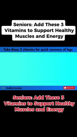 Welcome to Healthy Everyday, your go-to channel for senior health tips and natural wellness guidance. In this video, we reveal the top 3 vitamins every senior over 60 should take to boost leg recovery, reduce fatigue, and enhance mobility. Whether you're looking to regain strength or support aging muscles, these senior health tips are essential for your daily routine. Our health experts explain how these vitamins support faster healing, improve circulation, and help you maintain independence as you age. Don’t miss out—your legs will thank you! Watch now and share with loved ones who need reliable senior health tips. 💬 Comment below if you've tried any of these supplements or have tips of your own! 🔔 Subscribe for more weekly health advice designed for seniors: Healthy Everyday #seniorhealthtips #health #vitamin #over50 #over40 