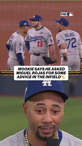 With the season on the line in the World Series, Mookie Betts leaned on veteran infielder Miguel Rojas for advice 👏 #WorldSeries #Dodgers #LA #MookieBetts #MLB