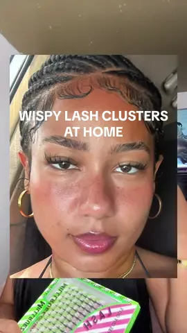 Wispy Lash Clusters at home😍 easy and budget friendly! #lashclusters #wispylashextensions #DIY #falldealsforyou #trending 