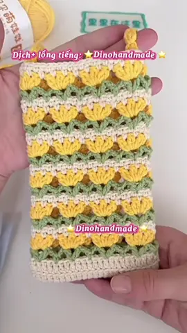 Túi đựng điện thoại hoa tulip, nguồn douyin #dino_handmade #crochet #moclen #handmade #suutam 
