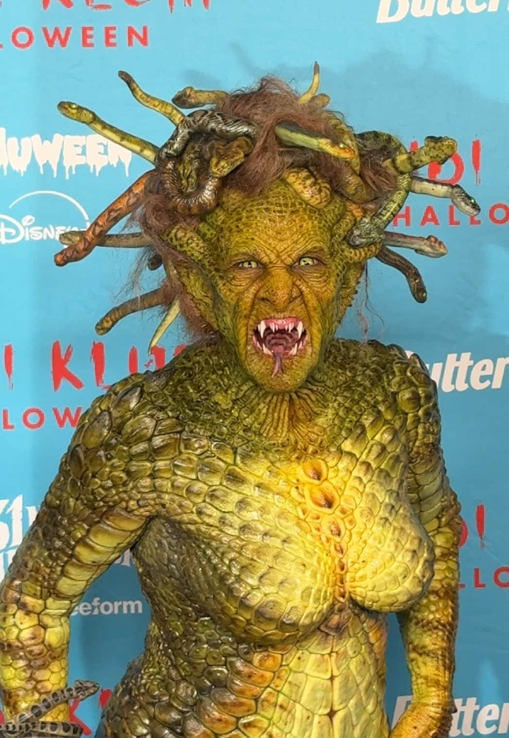It’s Medusa! Heidi Klum debuts her costume at her Halloween Celebration in NYC.