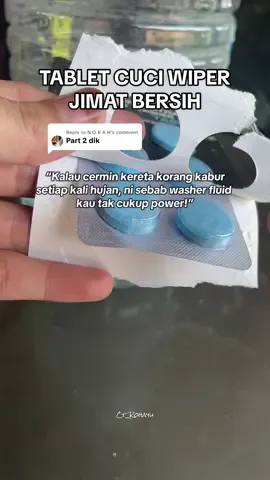 Replying to @N O R A H Mudah je nak guna , jimat auto bersih 1 tablet je dah cukup power — tak perlu beli cecair mahal lagi 💥 #CarCare #WasherFluid #AutoClean #TabletPower #CerminJernih