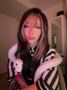 Just hair sprayed my hair black and now I don’t like any of my drafts:( anyways happy halloween pookies #fyp #demonslayer #obanai #halloween #cosplay 