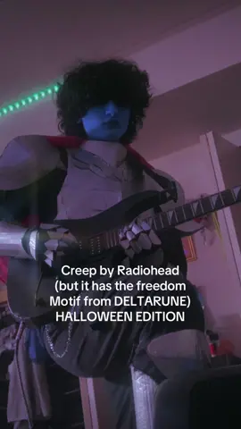 Creep but it has the freedom motif from DELTARUNE… in my Kris cosplay! They are literally me!  Also playing with gloves is hard! 😭#kris #deltarune #creep #guitar #cosplay