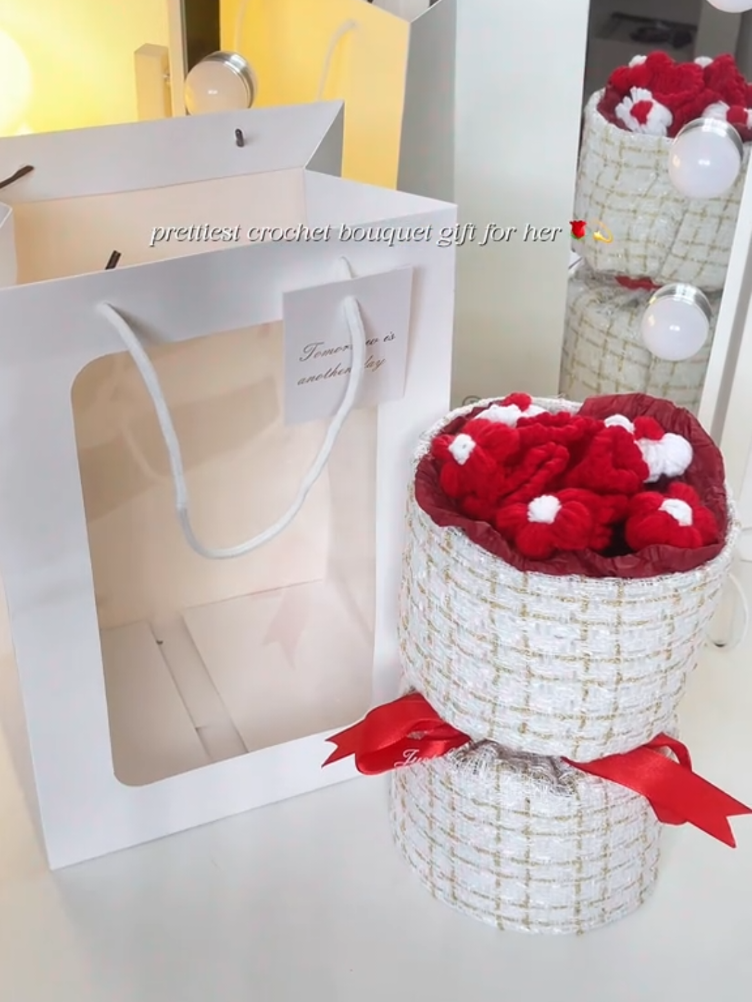 perfect gift for her! 🤭❤️ #crochetbouquet #bouquet #flowerbouquet #giftidea #giftforher 