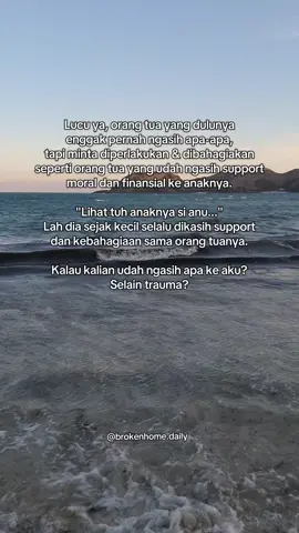 You give me nothing, i give you nothing. Seseorang yang menanam pohon kaktus enggak bisa berharap pohonnya akan berbuah seperti orang lain yang menanam pohon mangga. Bagaimana kamu mendidik dan membesarkan anakmu, seperti itu pula lah anakmu akan memperlakukanmu. #dysfunctionalfamily #brokenhome #anakbrokenhome #toxicfamily #balasbudiorangtua 