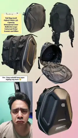 Tail Bag 600D Oxford Fabric 35L Capacity Waterproof Cover Reflective Logo Universal Fit for Scooter and Bike #tailbag #fyp 