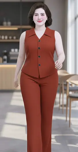 Set thiết kế áo ghi lê quần ống loe co giãn 4 chiều #dobotrungnien #Thoitrangtrungnien #thoitrangbigsize #MacDepMoiNgay #xuhuong 