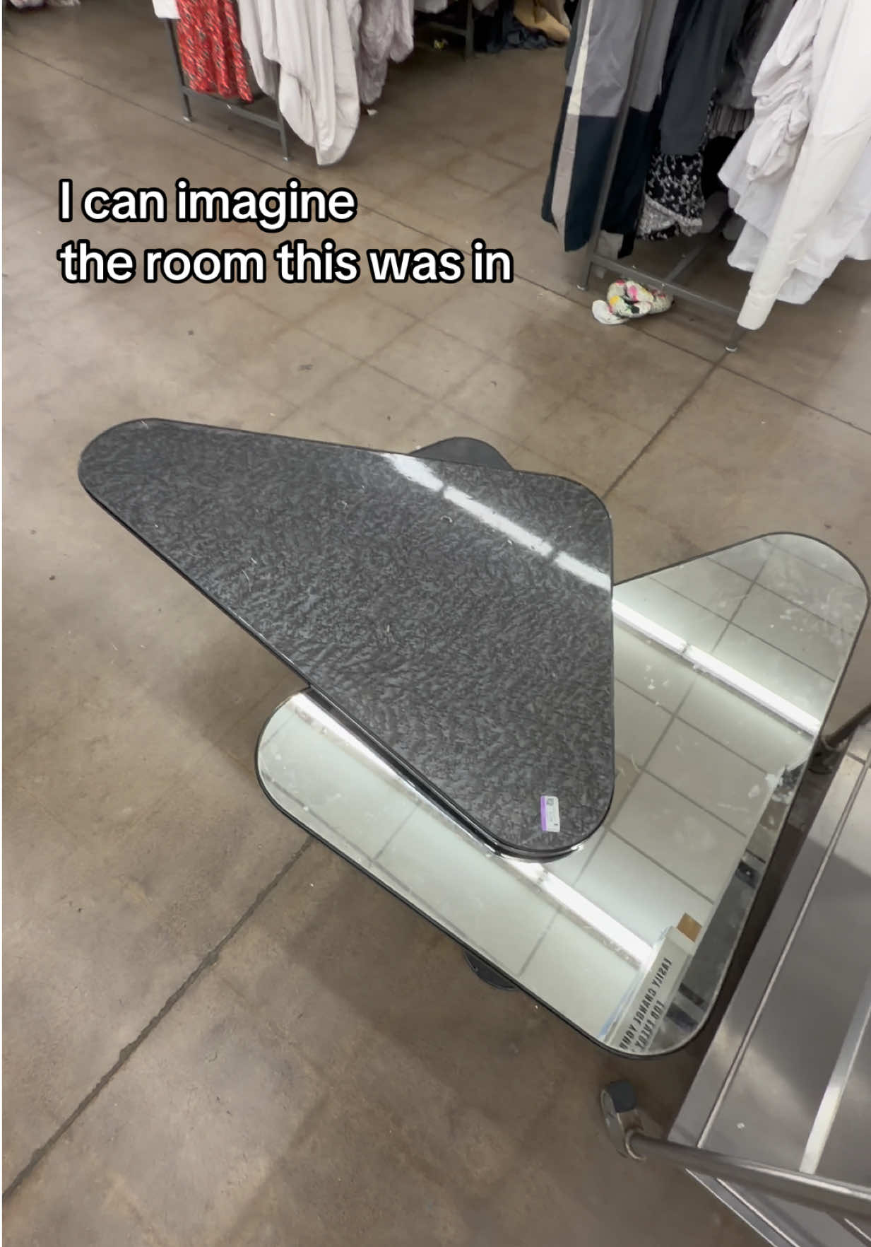 Honestly worth the $9 #retro #homedecor #coffeetable #mirror #thrifting @Goodwill Official 